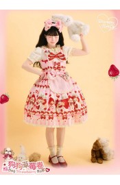 Good Night Mie Mie Dog Strawberry Roll JSK(Pre-Order/Full Payment Without Shipping)